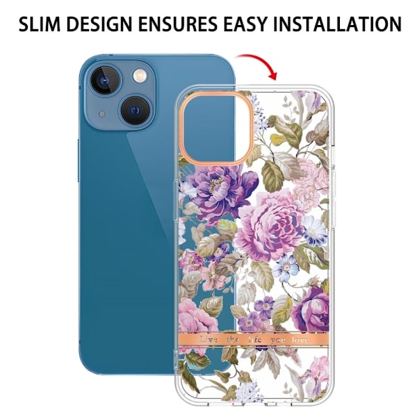 Supertunt och tåligt mjukfodral för iPhone 13 - Lila Pion Lila