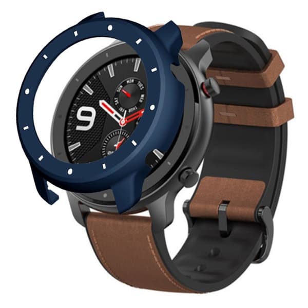 Huami Amazfit GTR 47mm Bumpresistent Bumpresistent Watch Case Dual Color Design Protective Frame - Midnatsblå + Hvid Blue