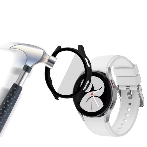 Samsung Galaxy Watch 4 (40mm) cover with tempered glass screen protector - Black Transparent