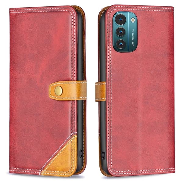 BINFEN tofarget læretui for Nokia G11 / Nokia G21 - Rød Red