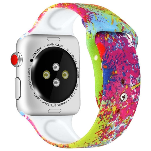 Apple Watch serie 4 44mm mønstret urrem - Stil B Multicolor