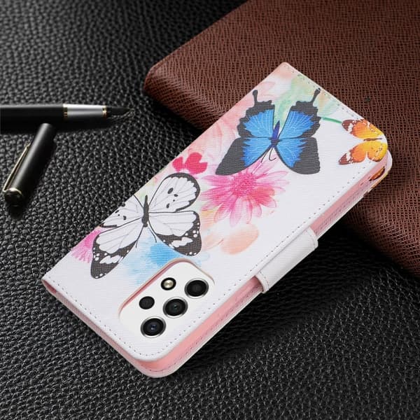 Wonderland Samsung Galaxy A53 5G Flip Etui - To Sommerfugle Multicolor