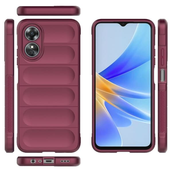 Deksel med mykt grep for Oppo A17 - Vinrød Red