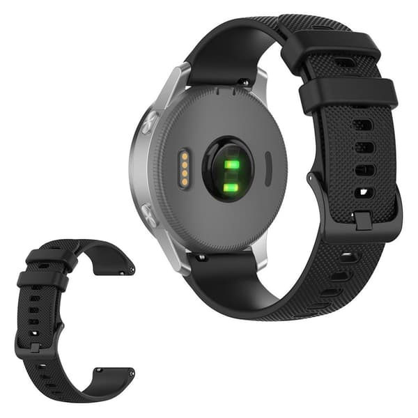 Silicone watch strap for Garmin and Samsung watch - Black Svart