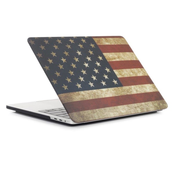 MacBook Pro 15 Touchbar beskyttelsesetui i plastik med printet mønster - USA flag Multicolor