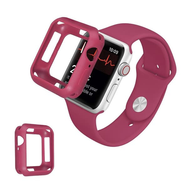 Apple Watch Series 3/2/1 42mm hållbar bumper ram - rosa guld Rosa