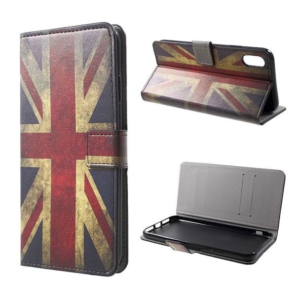iPhone Xs Max Kuviollinen Lompakko Suojakotelo Synteetti Nahasta - UK Lippu Multicolor