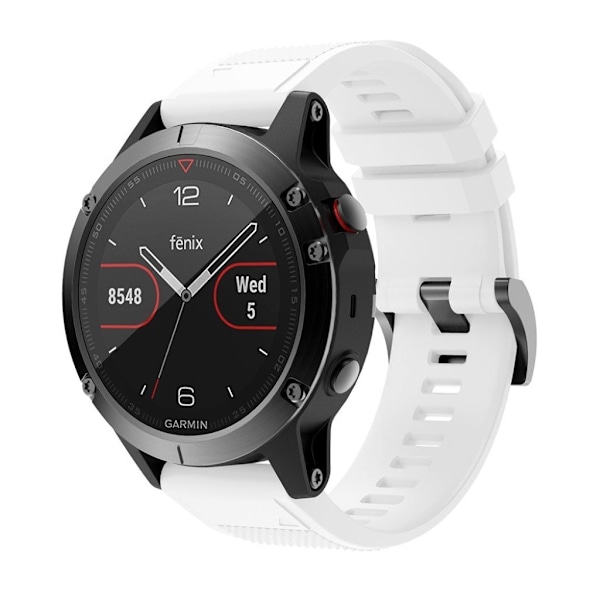 Garmin Fenix 5 holdbar silikoneurrem - Hvid White