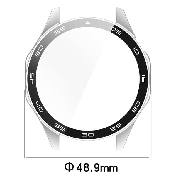 Huawei Watch GT 4 46mm Watch Case Tempered Glass Screen Protector Frame Cover with Dial Plate - Midnight Blue Blå