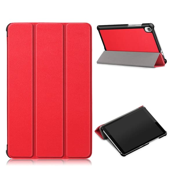 Lenovo Tab M8 Litchi Lær Flippetui - Rød Red