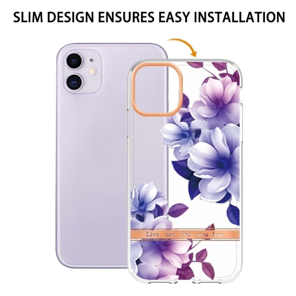 Supertunt och tåligt mjukfodral för iPhone 11 - Lila Begonia Lila