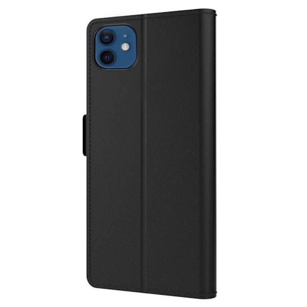 iPhone 12 / iPhone 12 Pro etui med makeup-spejl i smart design - Sort Black