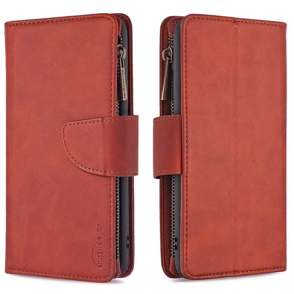 Premium lompakko iPhone 12 Mini tapauksessa - Ruskea Brown
