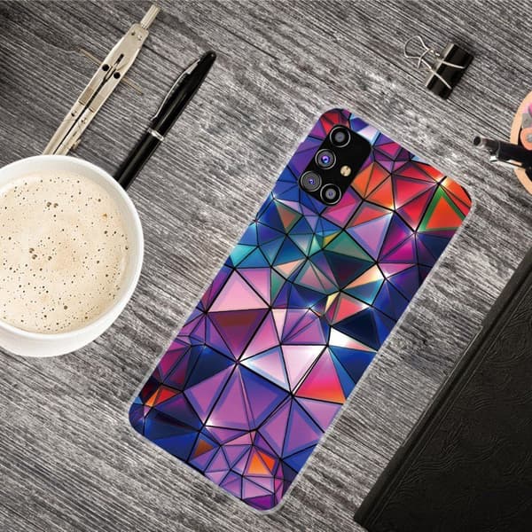 Deco Samsung Galaxy M51 kotelot - Värikäs Kolmiot Multicolor