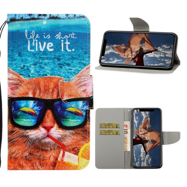 Wonderland iPhone 12 Pro Max flip case - Cat Wearing Sunglasses Multicolor