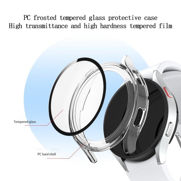 Samsung Galaxy Watch 4 (40mm) mat cover med skærmbeskytter i hærdet glas - Transparent Transparent