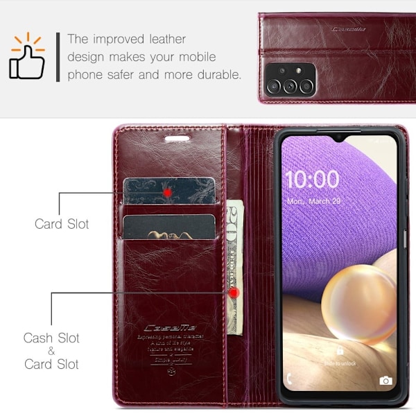 CaseMe Samsung Galaxy M32 5G / A32 5g Smooth Suojakotelo - Punainen Red