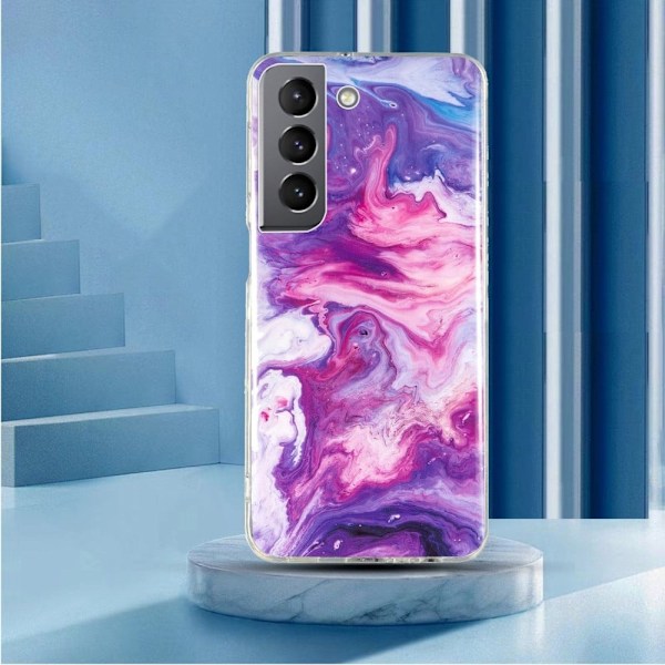 Marble Samsung Galaxy S22 Plus Etui - Rød Multicolor