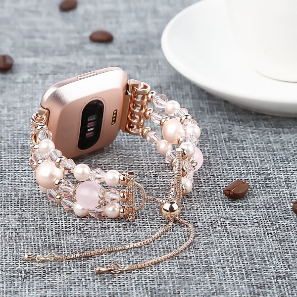 Fitbit Versa 2 / Versa lite / Versa modernt klockarmband i pärlstil - Roséguld Rosa