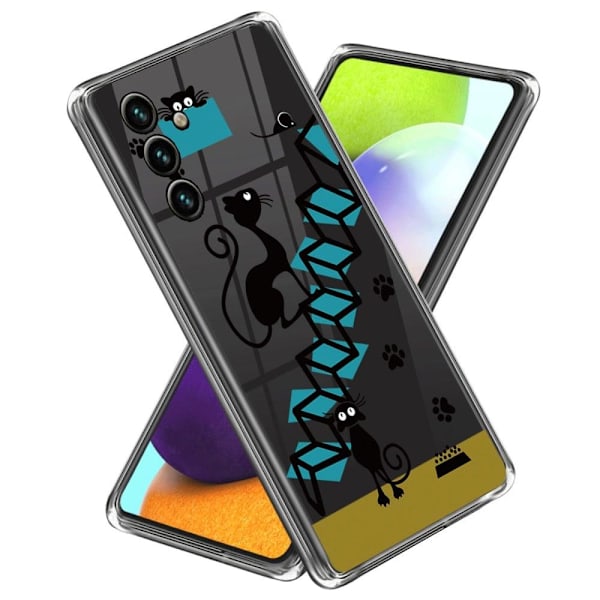 Deco Samsung Galaxy A54 Suojakotelo - Kissa And Mouse Blue