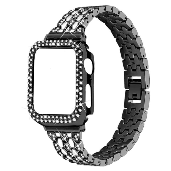 Apple Watch (45mm) five bead shiny rhinestone watch strap - Blac multifärg