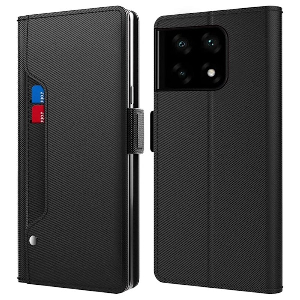 Phone Etui med Make-up Mirror og Slick Design til OnePlus 10 Pro - Sort Black