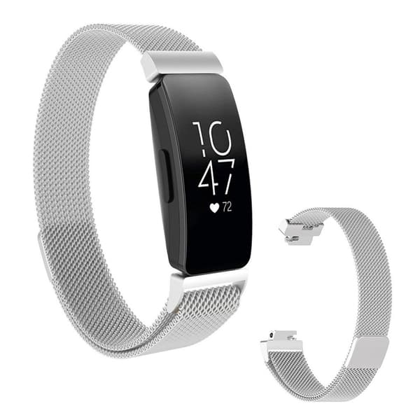 Fitbit Inspire / Inspire HR klockarmband i rostfritt stål - Silver Silvergrå