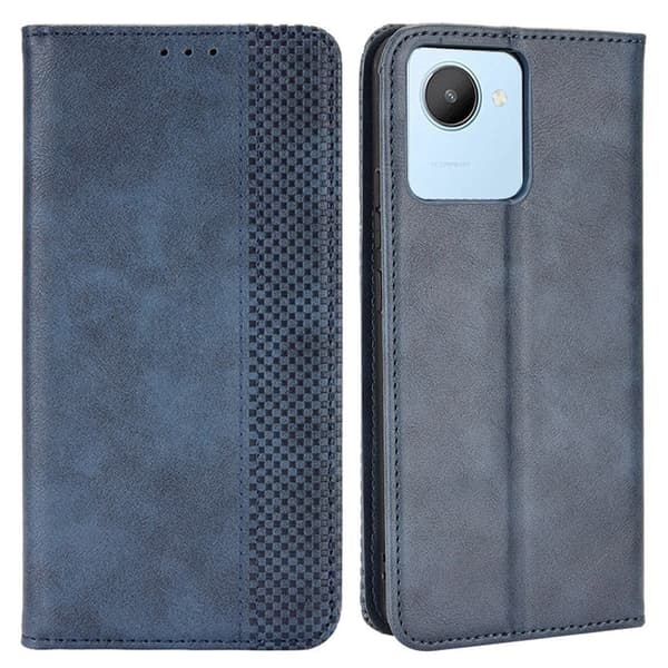 Bofink Vintage Realme C30 Læder Etui - Blå Blue