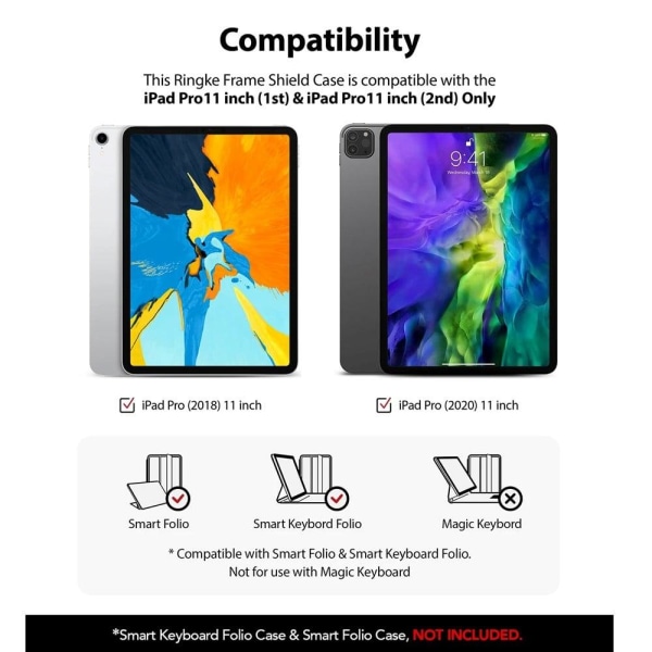 Ringke Ringke Frame Shield iPad Pro 11inch (1st & 2nd) - Hopea Silver grey