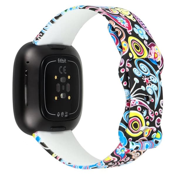 Fitbit Sense 2 / Versa 4 urrem i silikone med cool mønster - Farverig Blomstret Vektor Multicolor