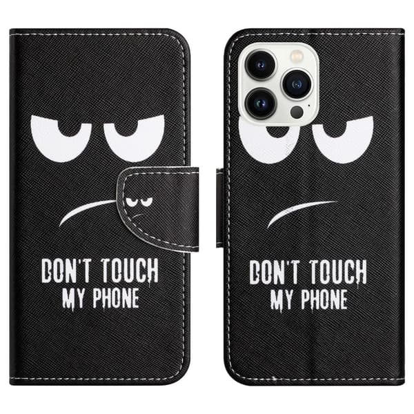 Wonderland iPhone 15 Pro Max flip etui - Rør Ikke Ved Min Telefon Black