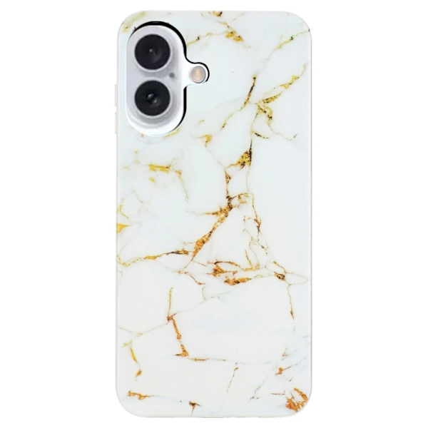 Marmordesign iPhone 16 Plus deksel - Hvit White