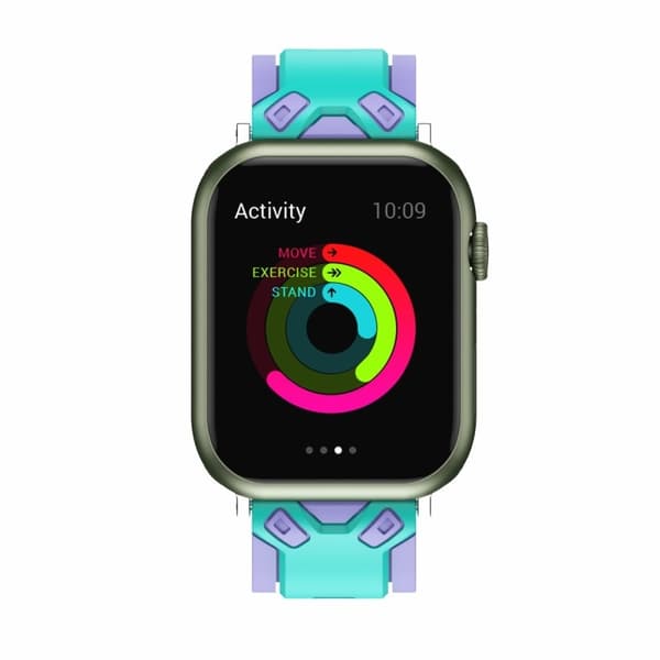 Apple Watch (45mm) farve splejset silikone urrem - Blågrøn / Lavendel Multicolor