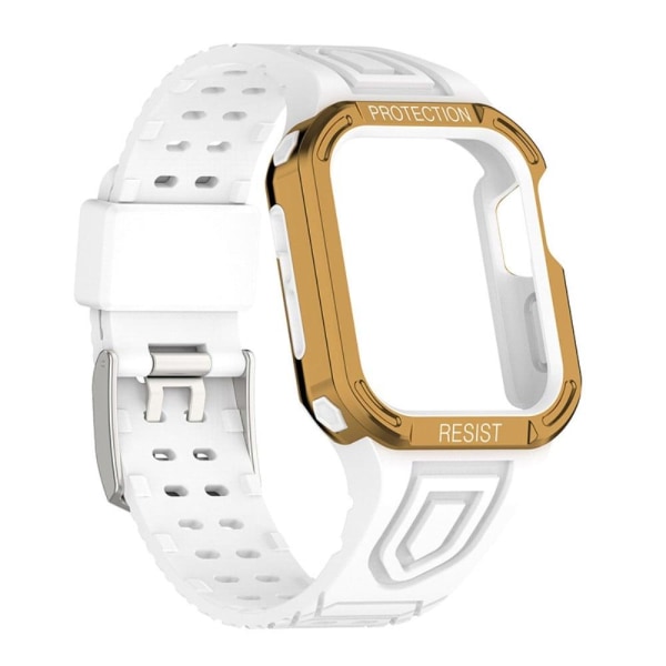 Apple Watch (41mm) contrast color watch strap + cover - White / Gold