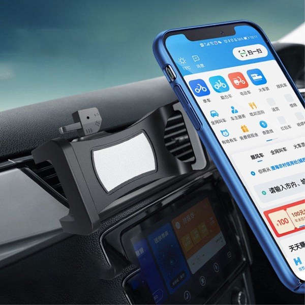 ZY-FK05 luftfäste för bil, töjbart fäste för 4-6,9 tums telefoner - Svart Svart