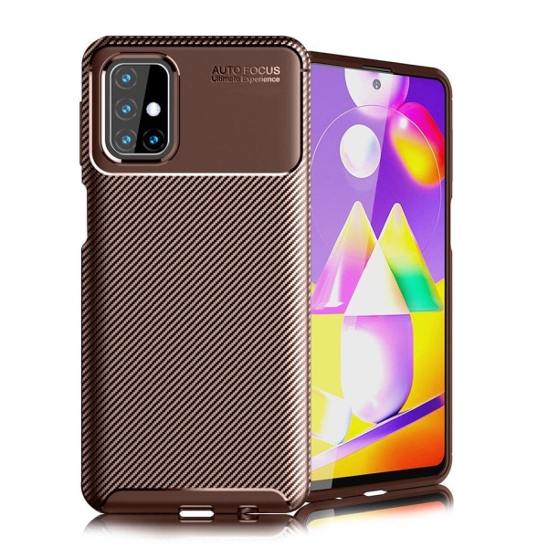 Carbon Shield Samsung Galaxy M31s skal - Brun Brun