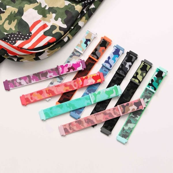 22 mm universal klockarmband i nylon i kamouflagestil - Blå Blå