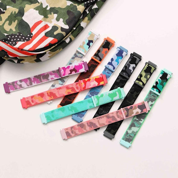 22mm Universal camouflage stil nylonw urrem - Blå Blue