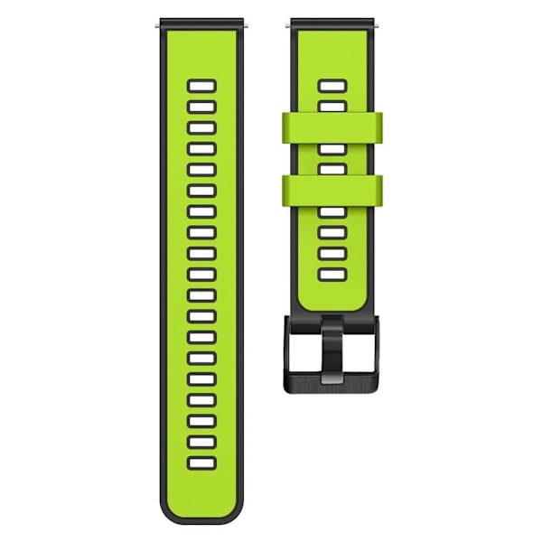 20 mm universel tofarvet silikone-urrem - Lime / Sort Green