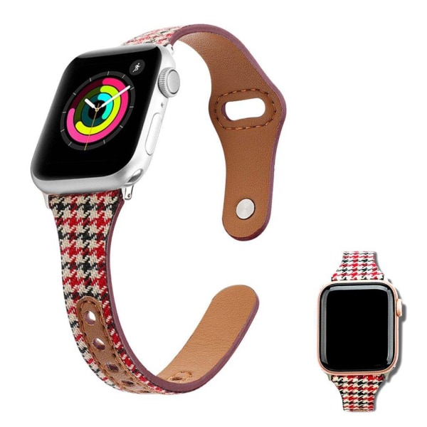 Apple Watch 40mm klockarmband i läder med liner-design - Röd Svala Gird Röd