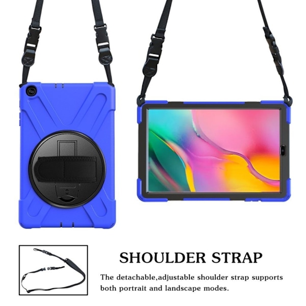 Samsung Galaxy Tab A 10.1 (2019) 360 graders kombinationsfodral i silikon - Blå Blå