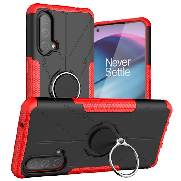 Kickstand-skydd med magnetiskt ark för OnePlus Nord CE 5G - Röd Röd