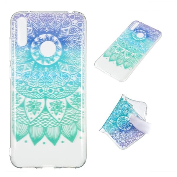 Huawei Y7 2019 Fodral med mönster - Mandala Blomma Blå