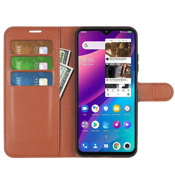 Klassisk Tcl 306 / 305 / 30e / 30se Flip Etui - Brun Brown