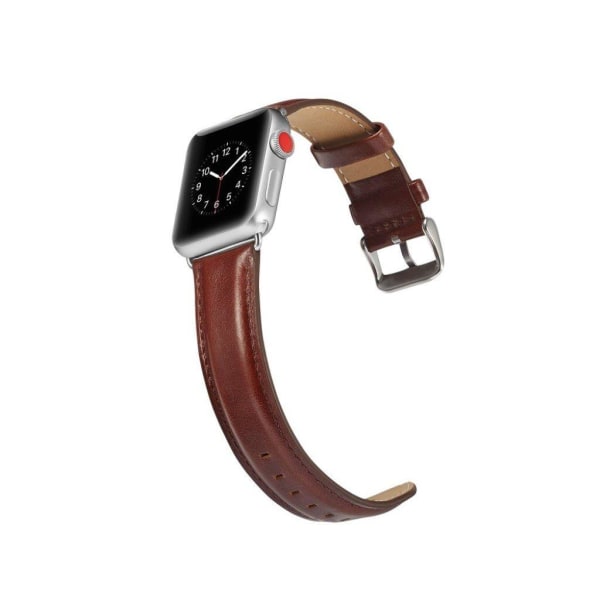 Apple Watch Series 4 40mm villihevos rakenne pinnoitettu lehmänvuohen nahkainen kellon vaihto ranneke - Kahvi Brown