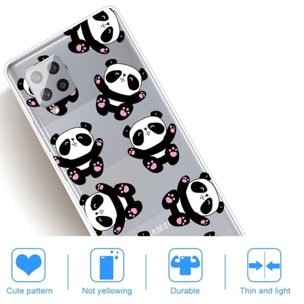 Deco Samsung Galaxy A42 5G etui - søde pandaer Black