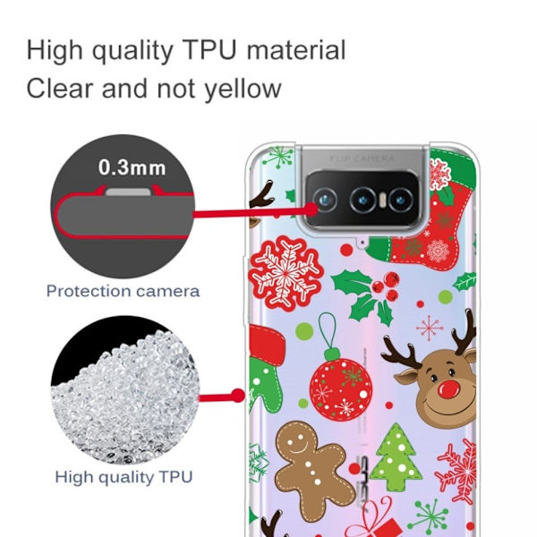 Christmas ASUS Zenfone 7 Pro etui - Moose Stickers Multicolor