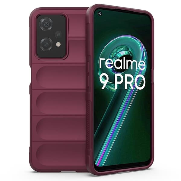 Deksel med mykt grep for Realme 9 Pro - Vinrød Red