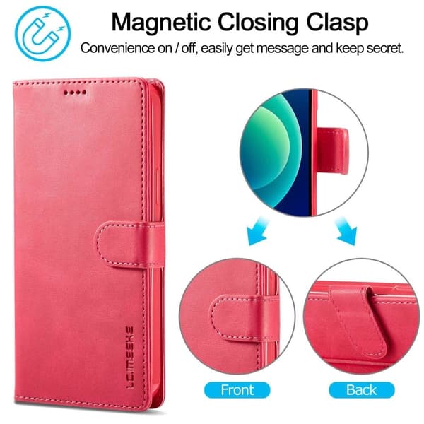 LC.IMEEKE iPhone 14 Pro Max Läppäkotelo - Punainen Red