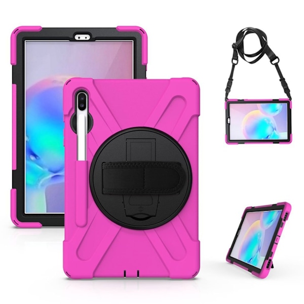 Samsung Galaxy Tab S6 X-Shape kestävä kotelo - Ruusu Pink